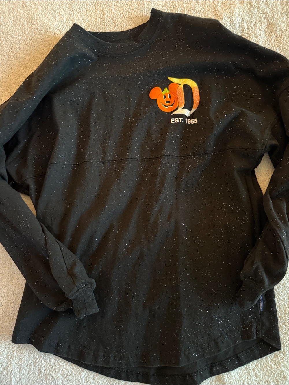 Disney Black Long-Sleeve Sweatshirt with Orange & Yellow Logo